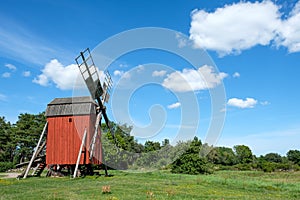 Traditional windmill on Swedish island Oland